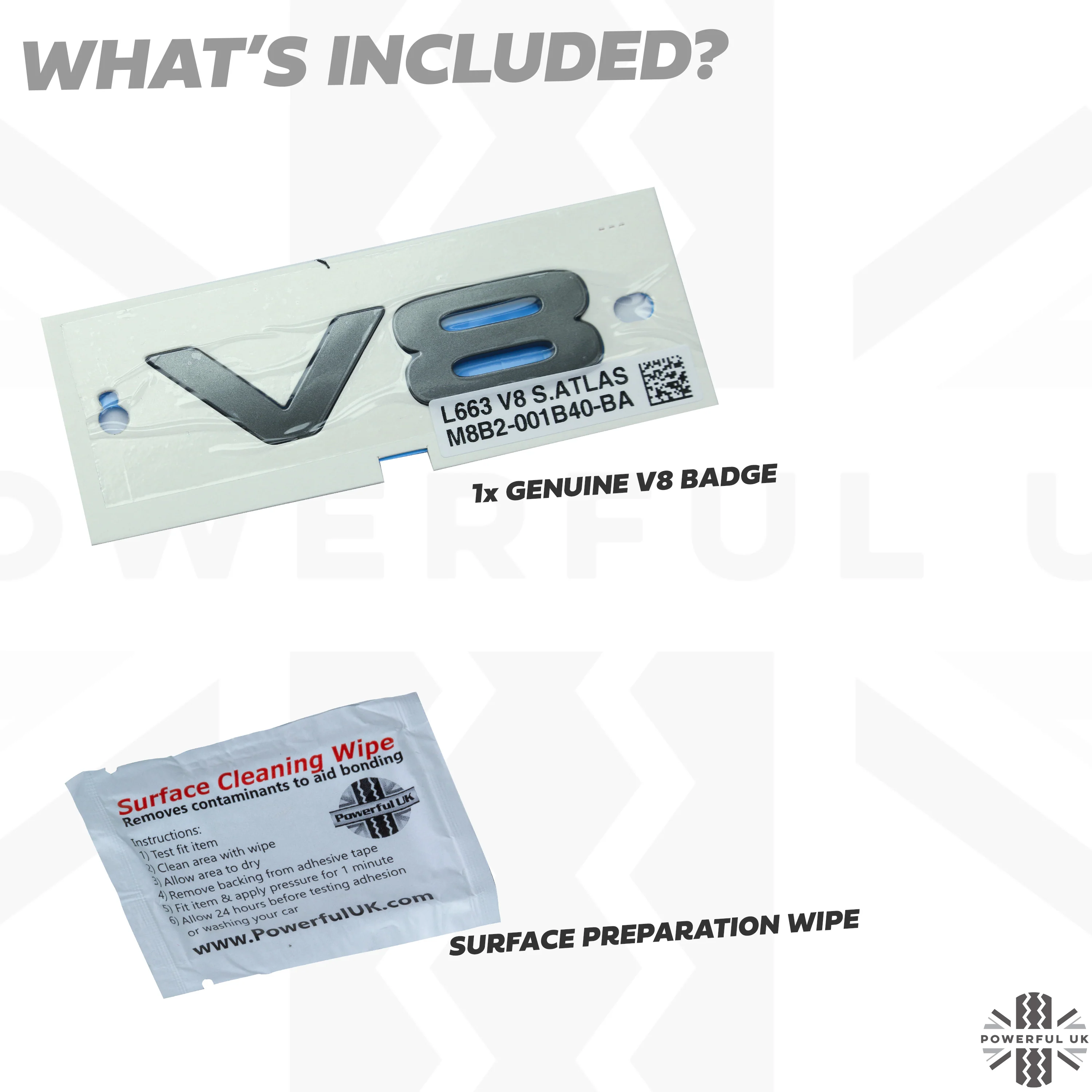 1x Genuine 'V8' Badge for Land Rover Defender L663 - Shadow Atlas - Image 3