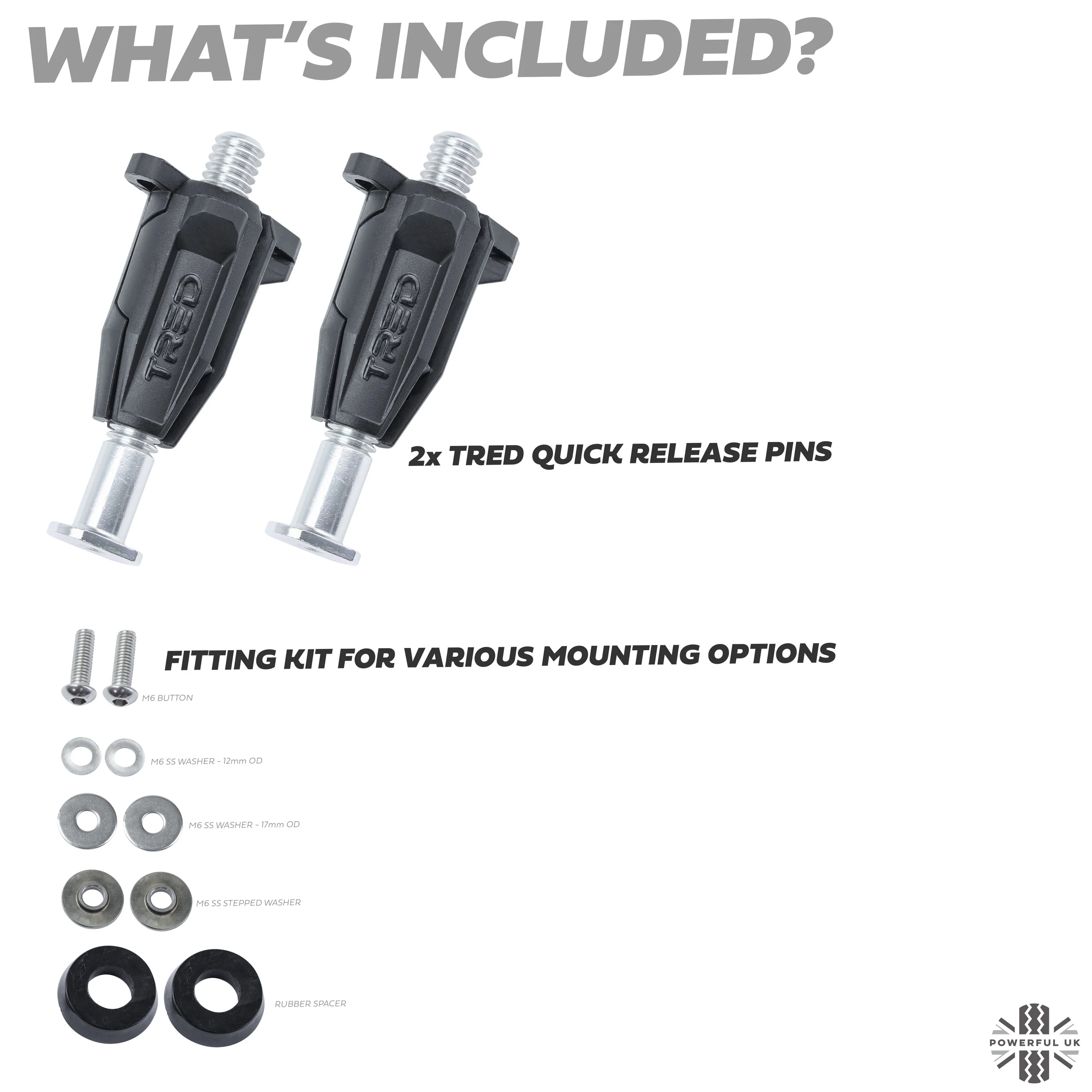 2x TRED Quick Release Mounting Pins for Recovery Boards - Image 3