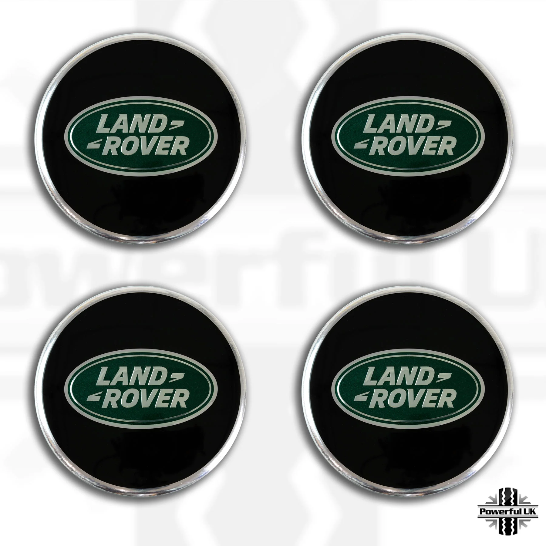 Genuine 4x Black & Green Alloy Wheel Centre caps for Land Rover Defender L663 - Image 4