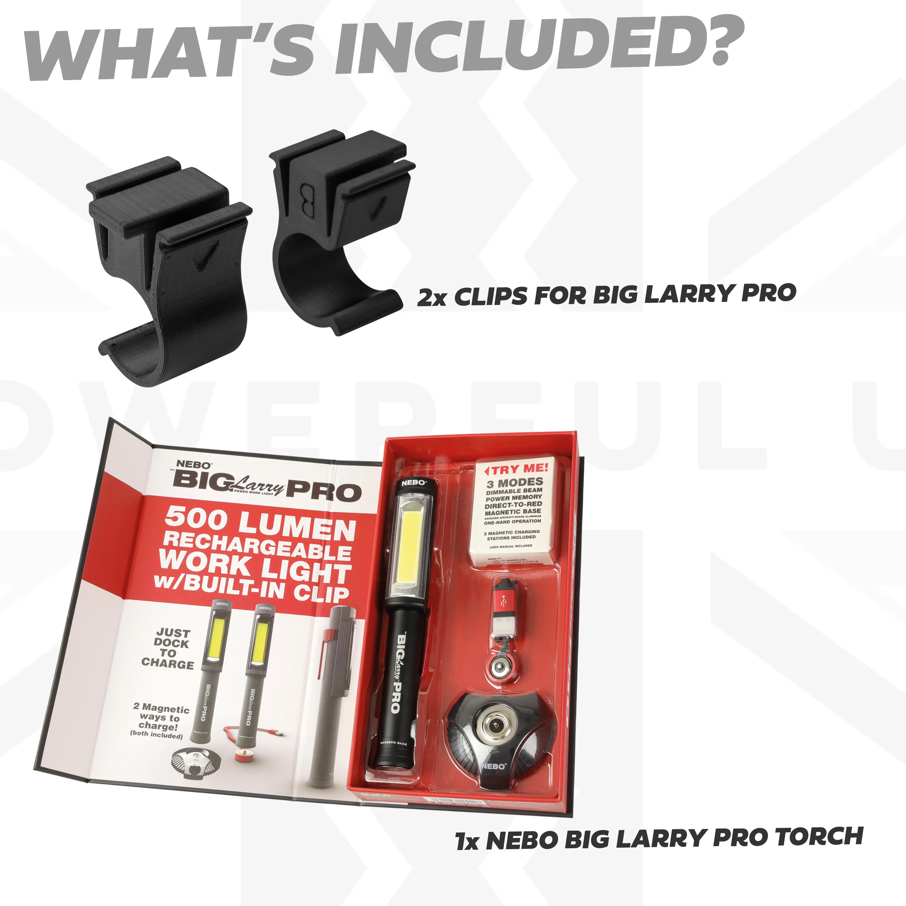 'Big Larry Pro' Torch + 2pc Mount Kit for Wire Luggage Rack for Land Rover Defender L663 - Image 3