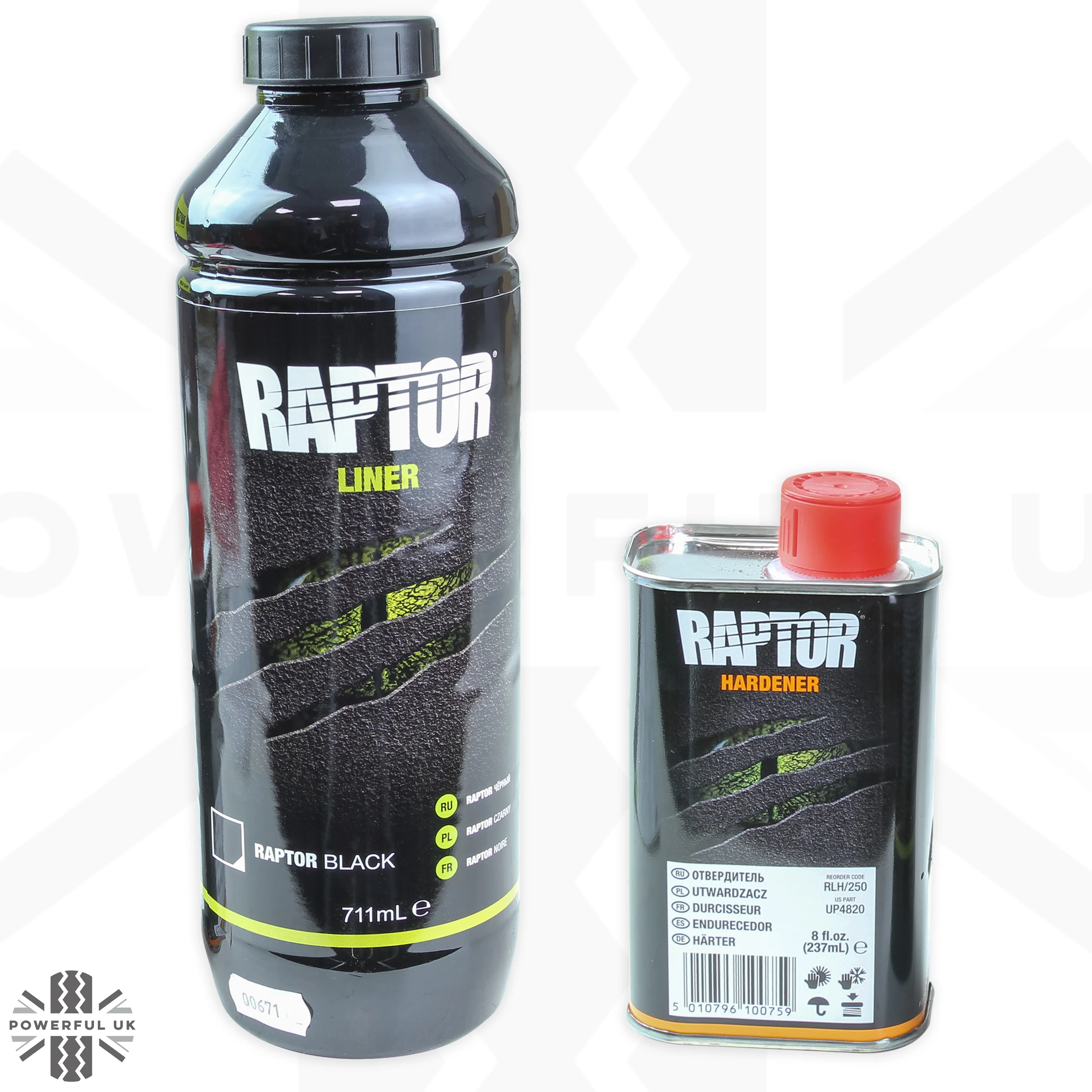 Black UPOL Raptor Paint 1 Litre (710ml liner + 240ml hardener) - Image 3