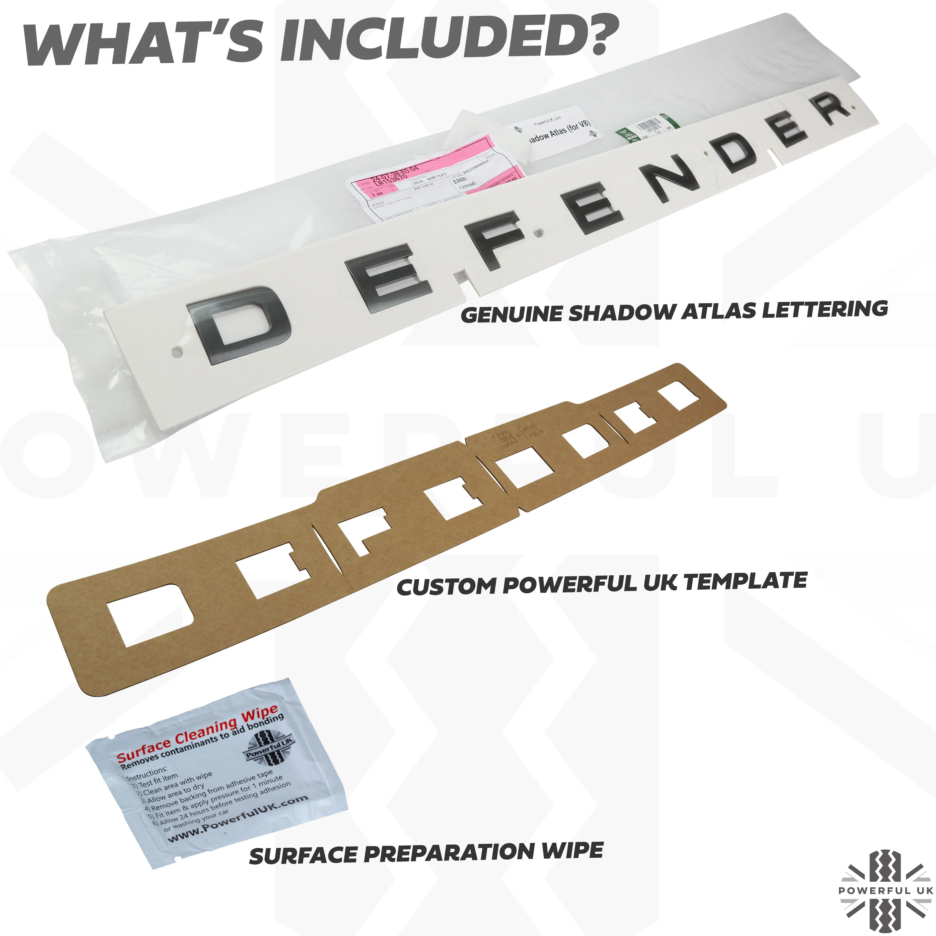 Bonnet Lettering - Shadow Atlas - for Land Rover Defender L663 - Image 3