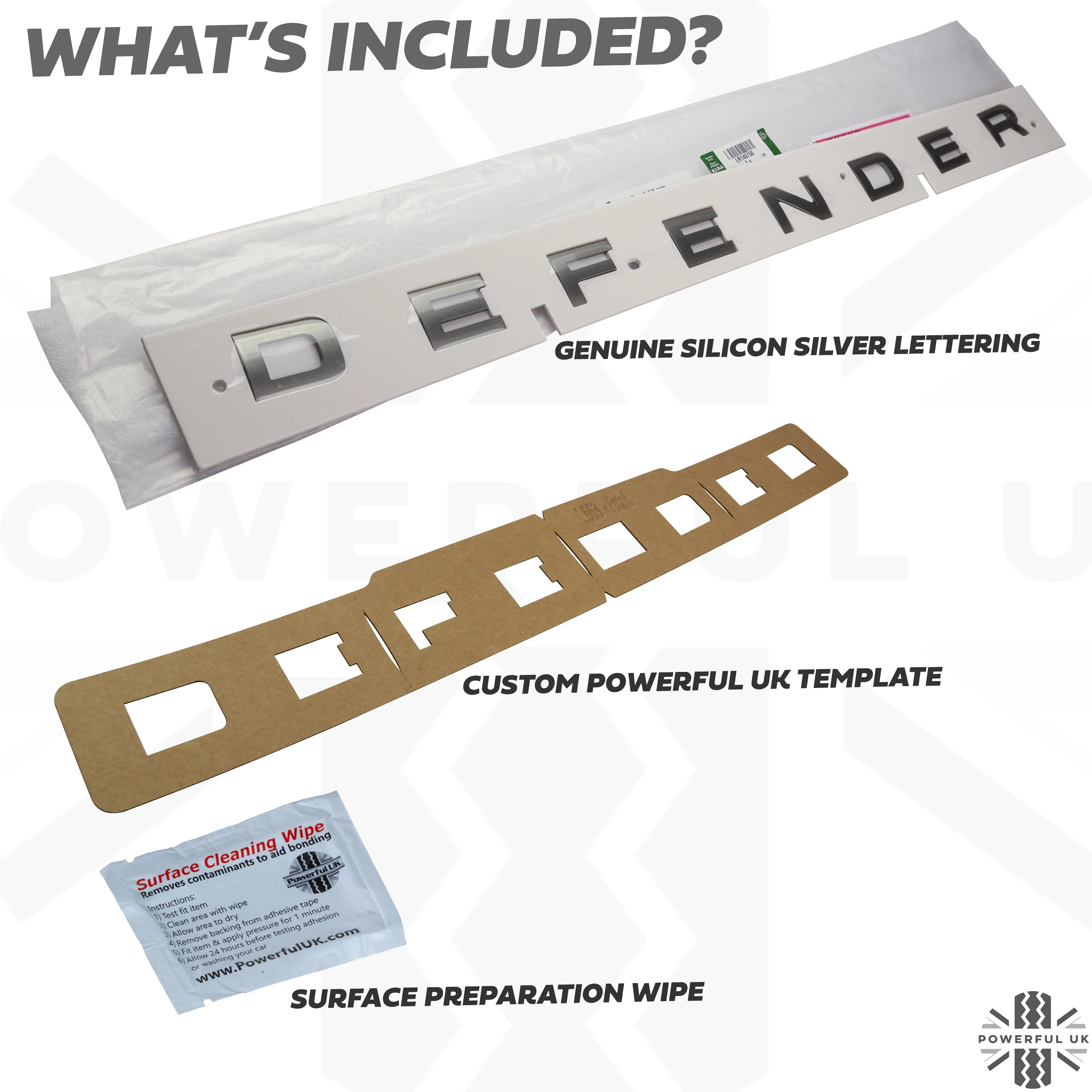 Bonnet Lettering - Silicon Silver - for Land Rover Defender L663 - Image 3