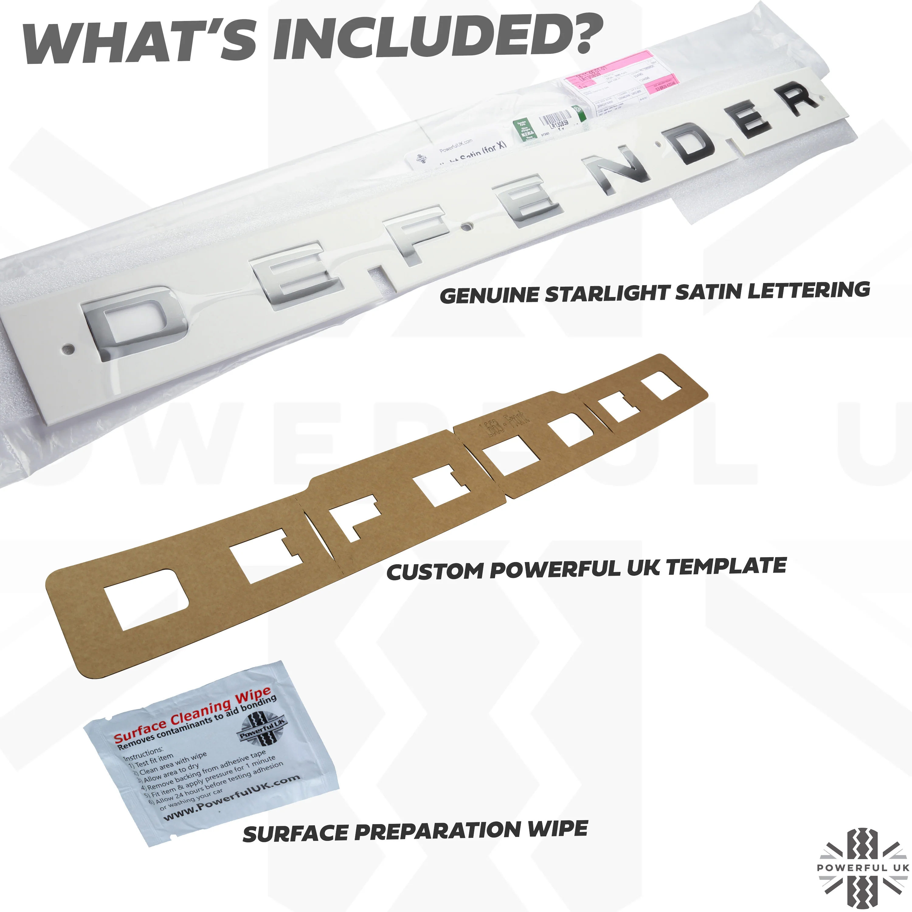 Bonnet Lettering - Starlight Satin Chrome - for Land Rover Defender L663 - Image 3