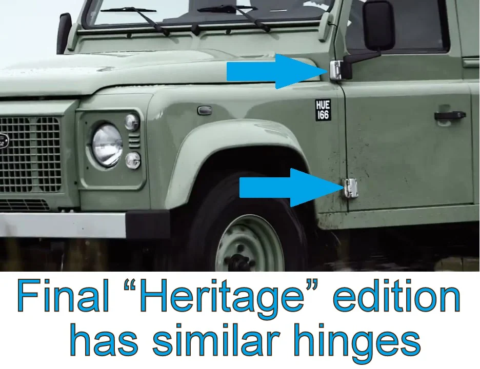 Door Hinge Kit - Brushed Stainless Steel - 4 Door - for Land Rover Defender - Image 3