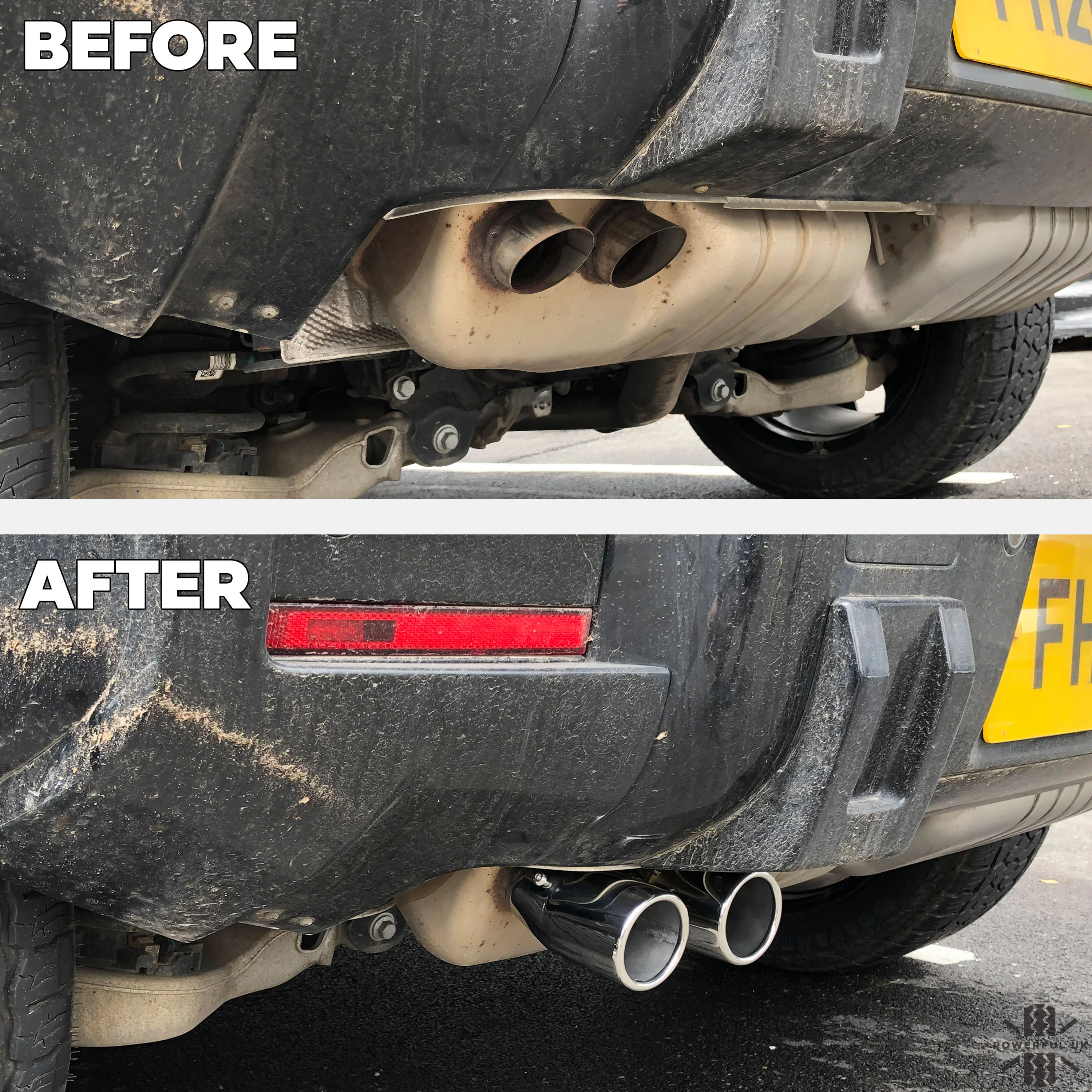 Exhaust Tips for Land Rover Defender L663 (for 55mm exhaust) - Stainless - Image 3