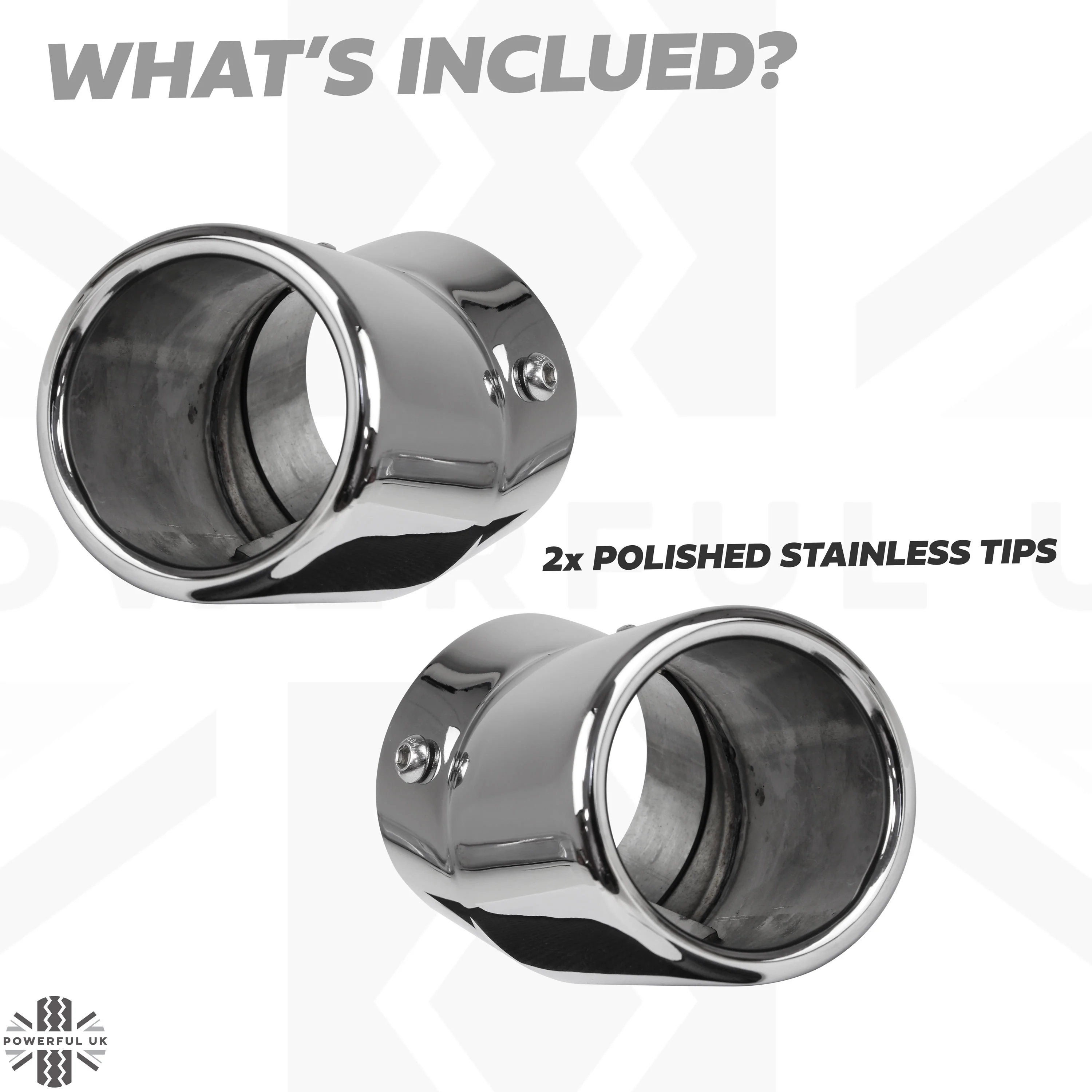 Exhaust Tips for Land Rover Defender L663 (for 55mm exhaust) - Stainless - Image 4