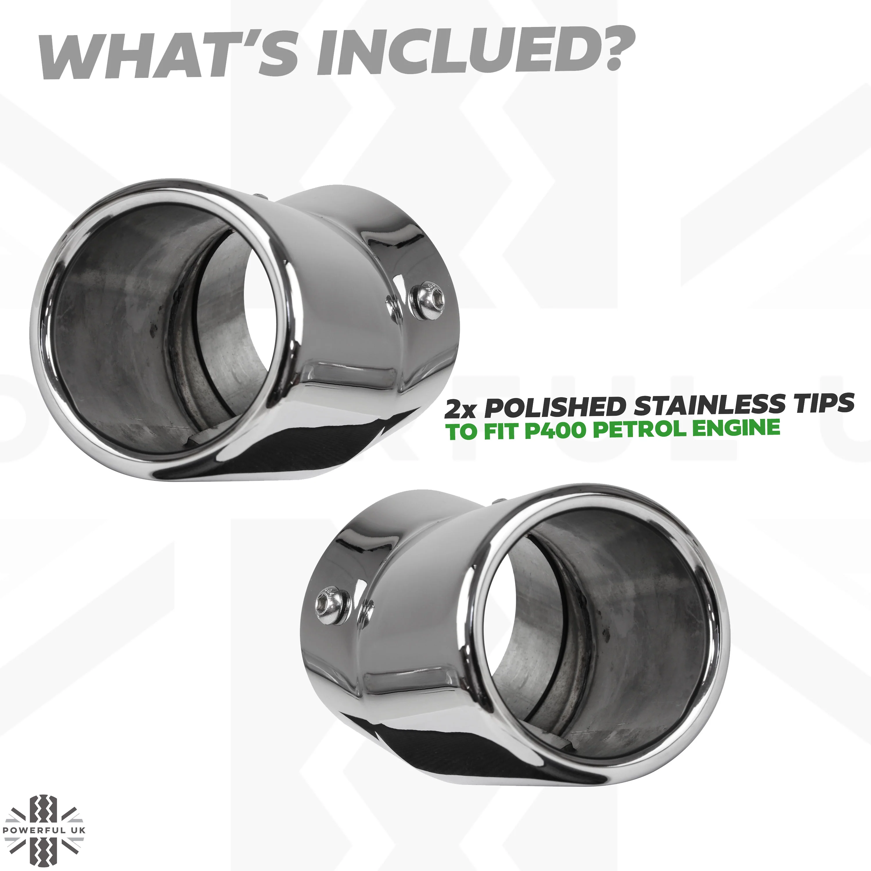 Exhaust Tips for Land Rover Defender L663 (for 65mm exhaust) - Stainless - Image 8