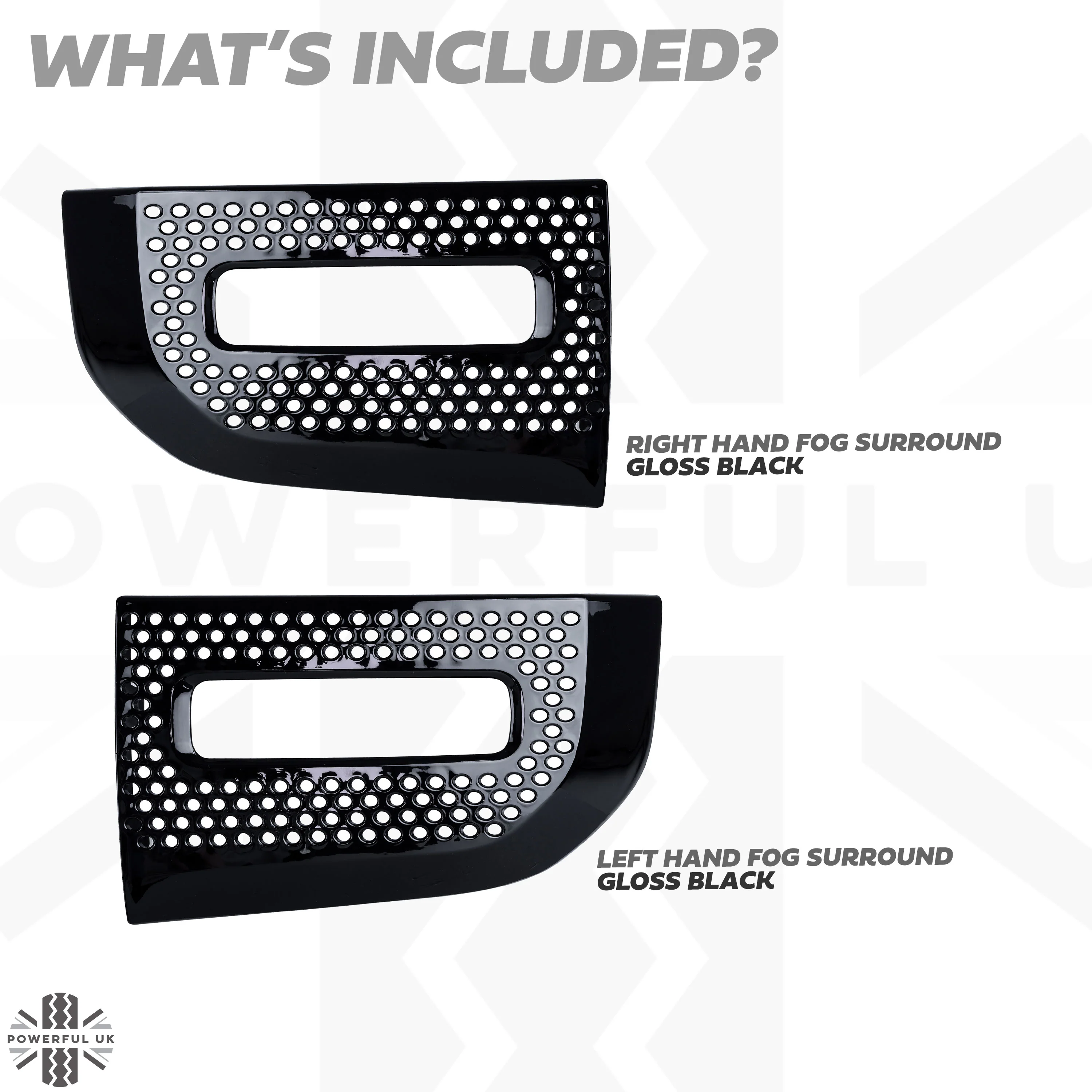 Fog Lamp Surround Grille for Land Rover Defender L663 - Gloss Black - PAIR - Image 3