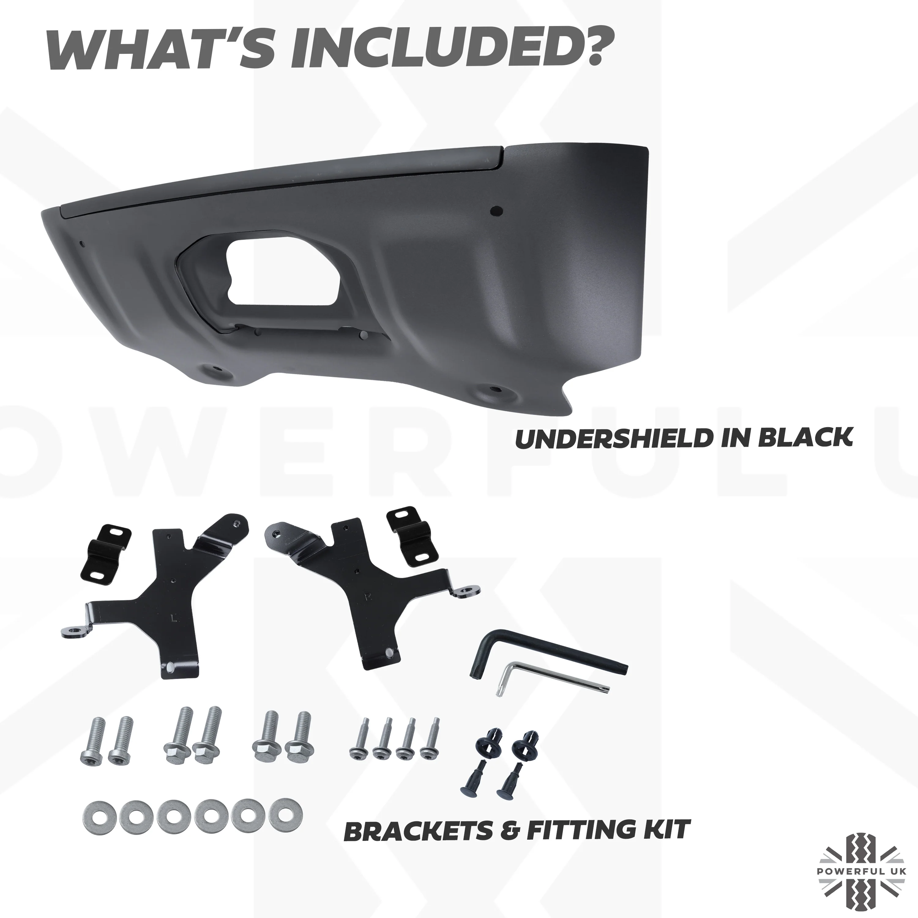 Front Aluminium Skid Plate (Aftermarket - Easy-Fit) for Land Rover Defender L663 - Black - Image 3