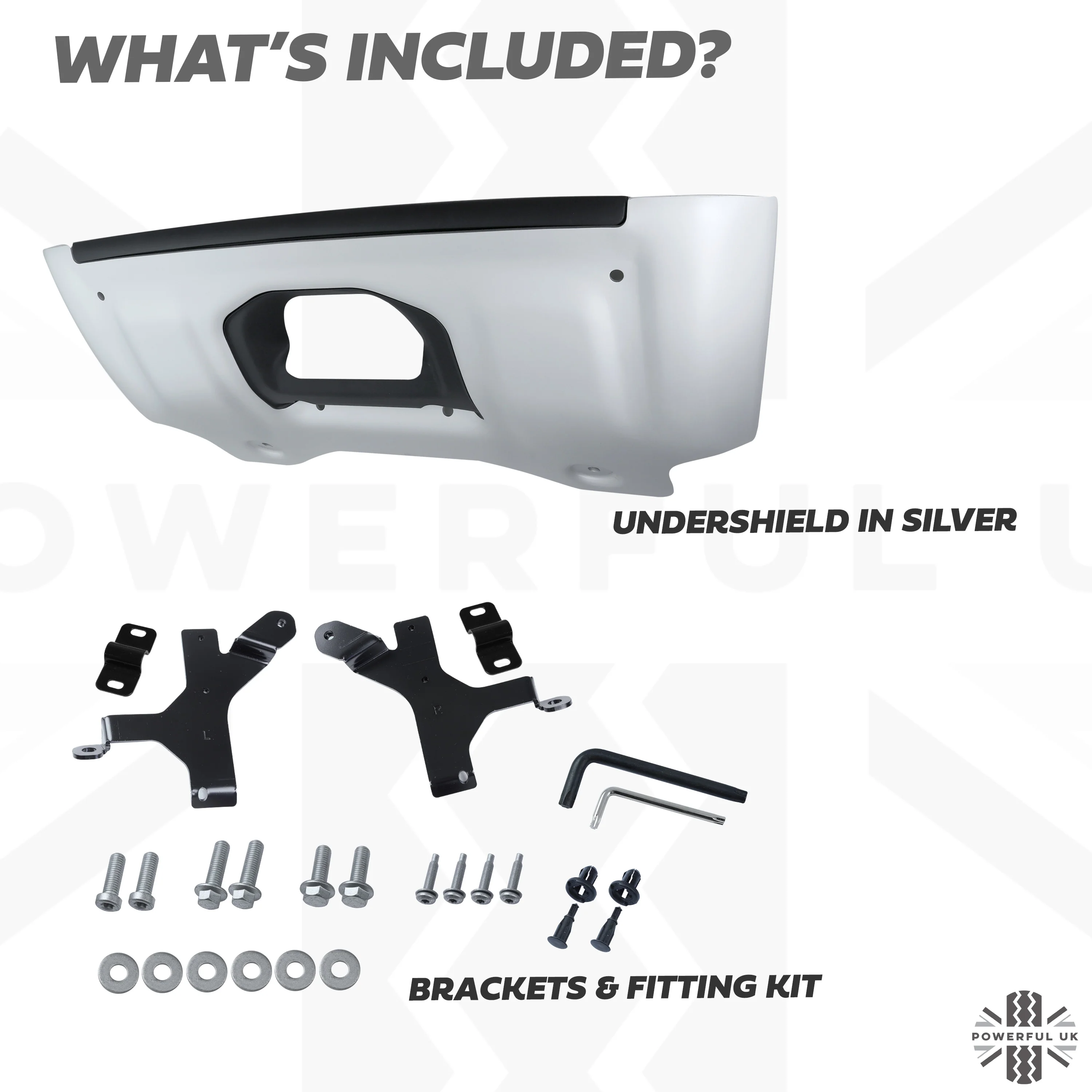 Front Aluminium Skid Plate (Aftermarket - Easy-Fit) for Land Rover Defender L663 - Silver - Image 3