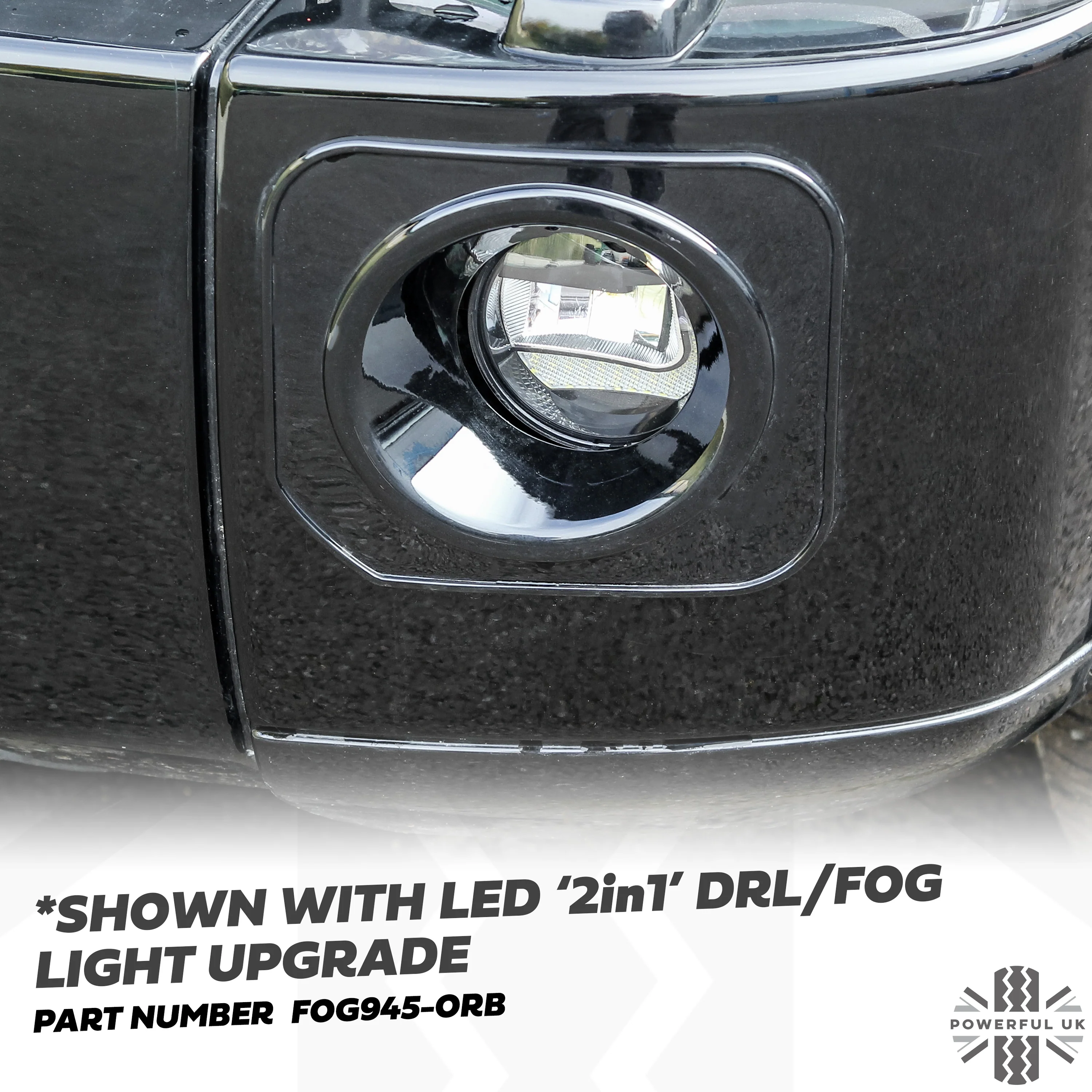 Front Bumper Fog Bezels - Discovery 4 style - Gloss Black - for Land Rover Discovery 3 - PAIR - Image 5