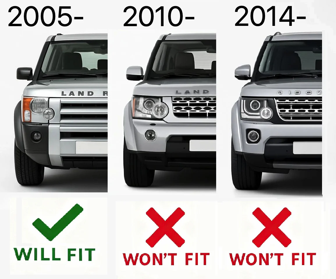 Front Bumper Fog Bezels - Discovery 4 style - Gloss Black - for Land Rover Discovery 3 - PAIR - Image 8