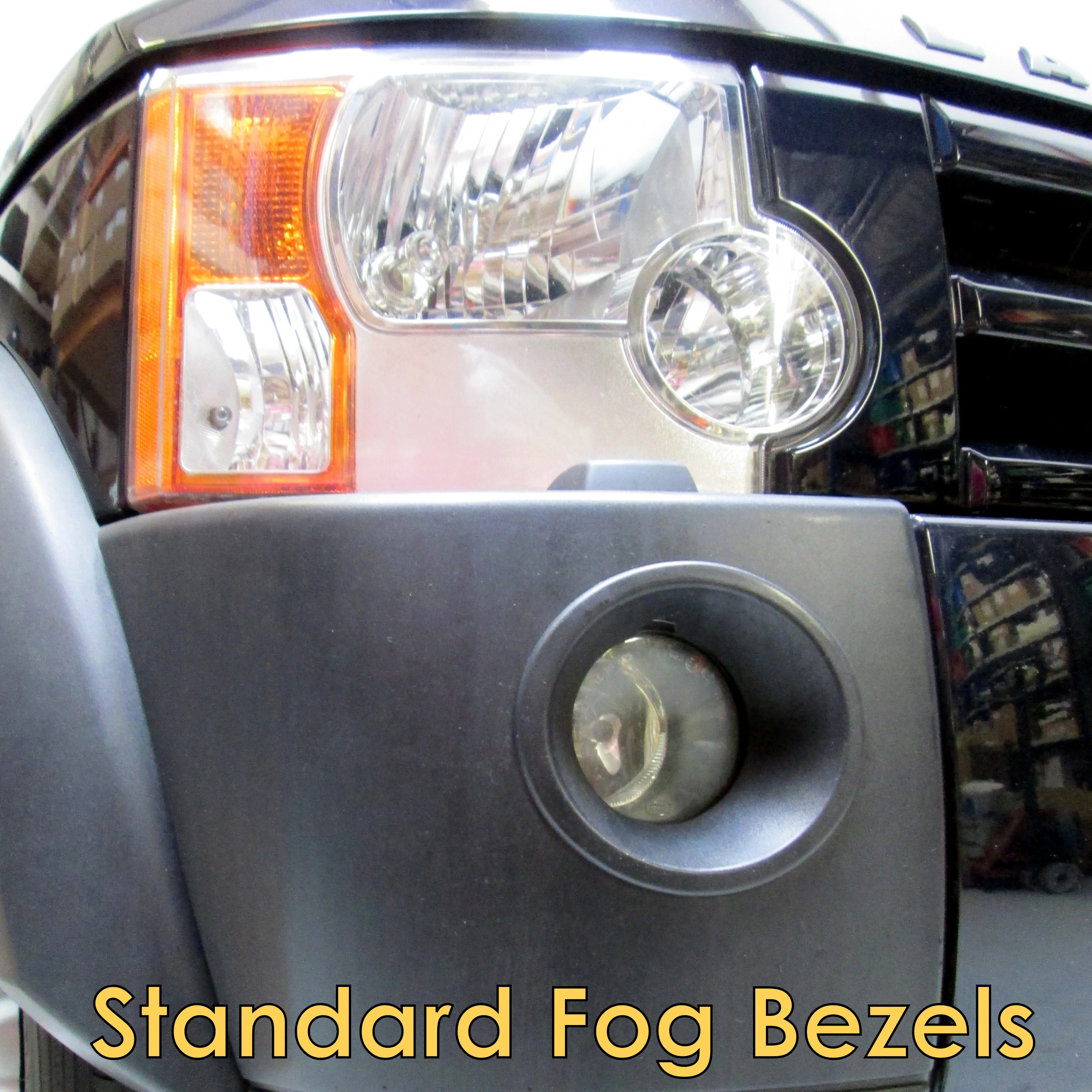 Front Bumper Fog Lamp Bezels - Gloss Black - For Land Rover Discovery 3 - PAIR - Image 5