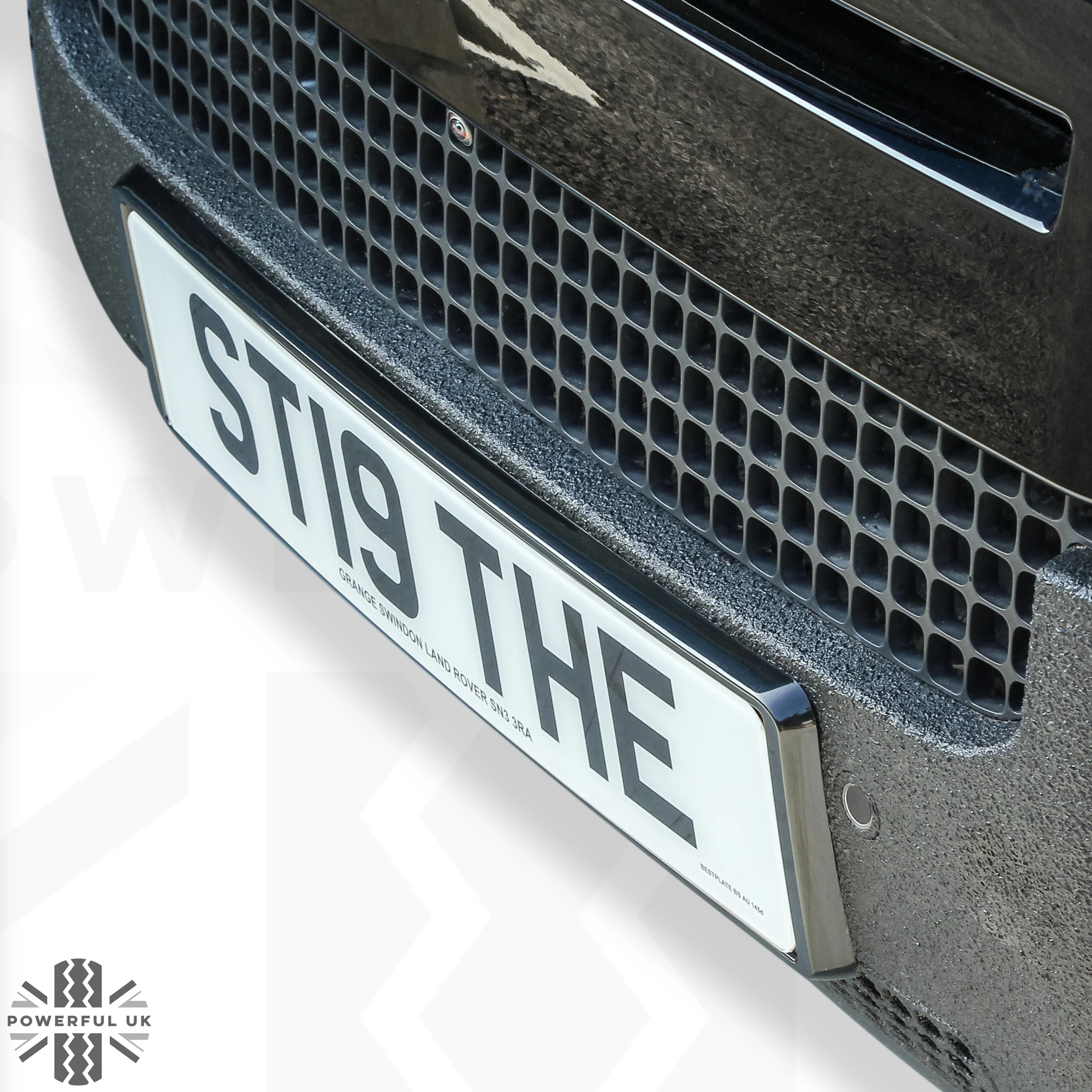 Front Number Plate Plinth for Land Rover Defender L663 - Black - Image 3