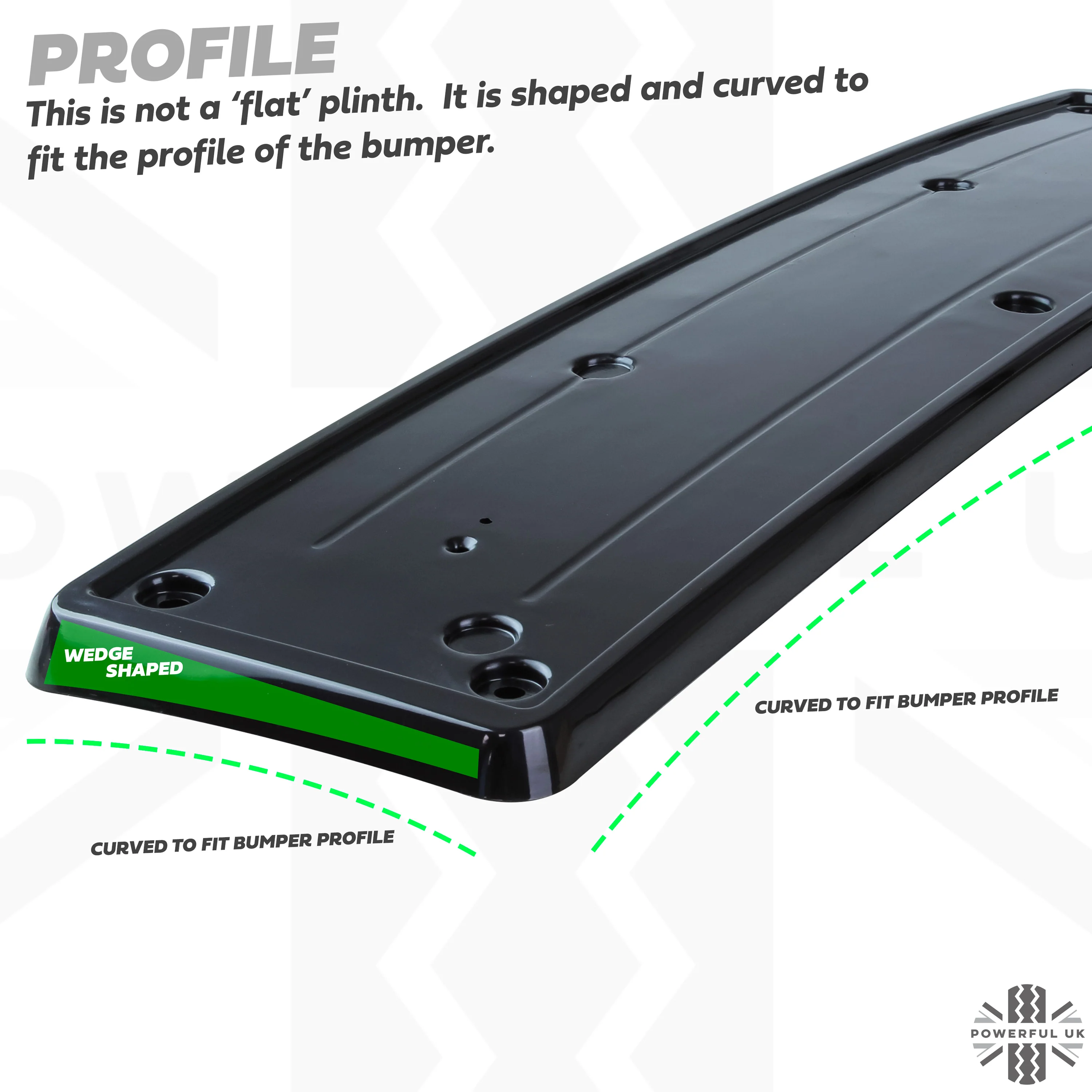 Front Number Plate Plinth for Land Rover Defender L663 - Black - Image 4