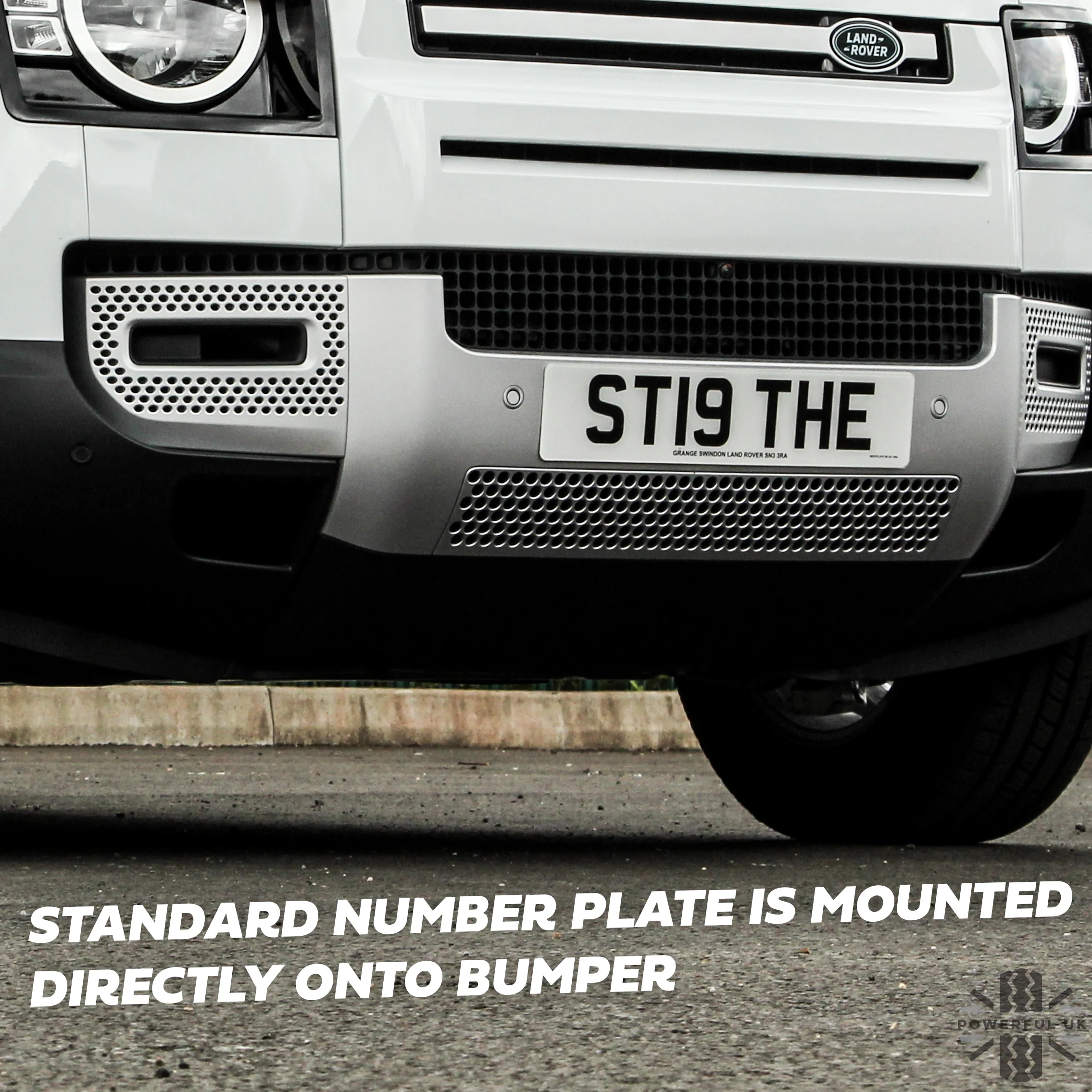 Front Number Plate Plinth for Land Rover Defender L663 - Black - Image 6