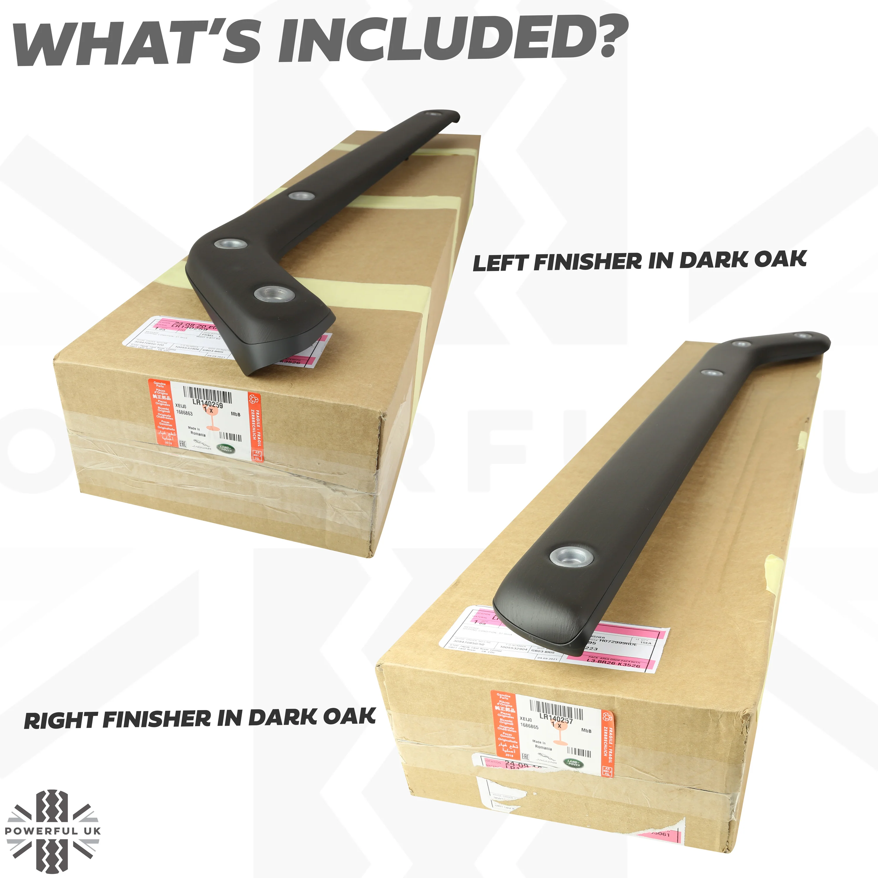 Interior Centre Console Finishers PAIR (Genuine) in Dark Oak for Defender L663 - Image 4