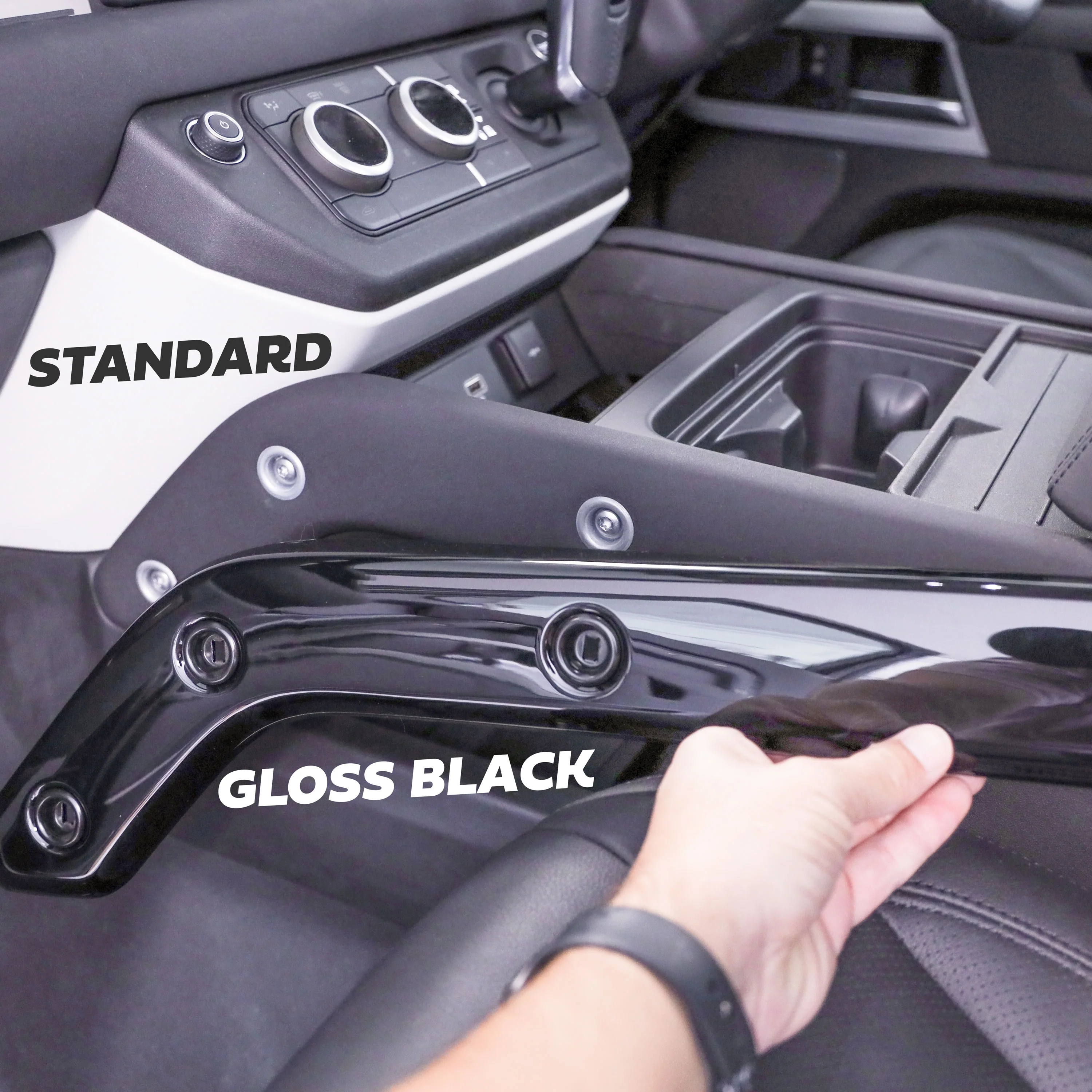 Interior Centre Console Finishers PAIR in Gloss Black for Land Rover Defender L663 - Image 4