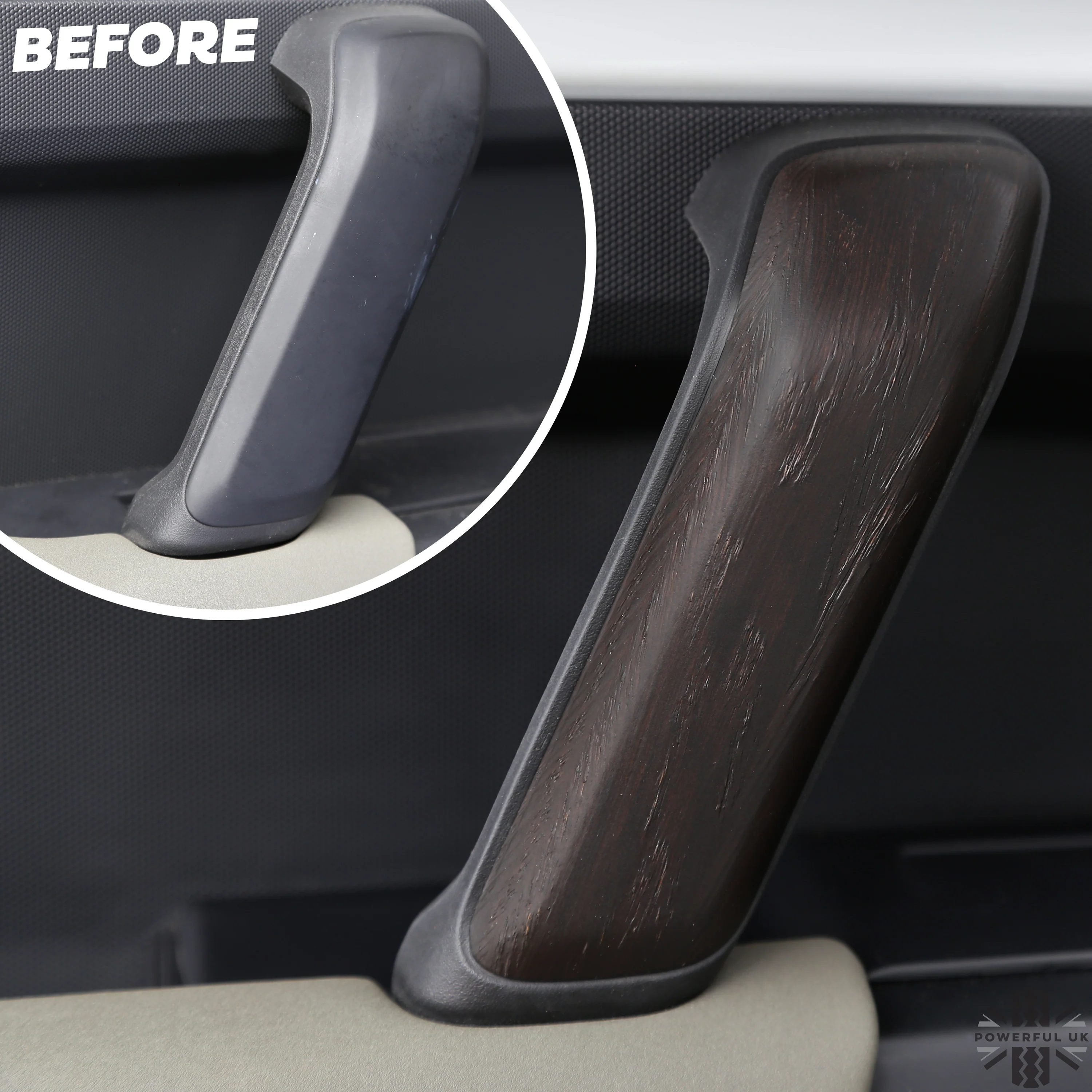 Interior Door Pull Finisher (Genuine) in Dark Oak for Defender L663 90 - RHD - Image 4