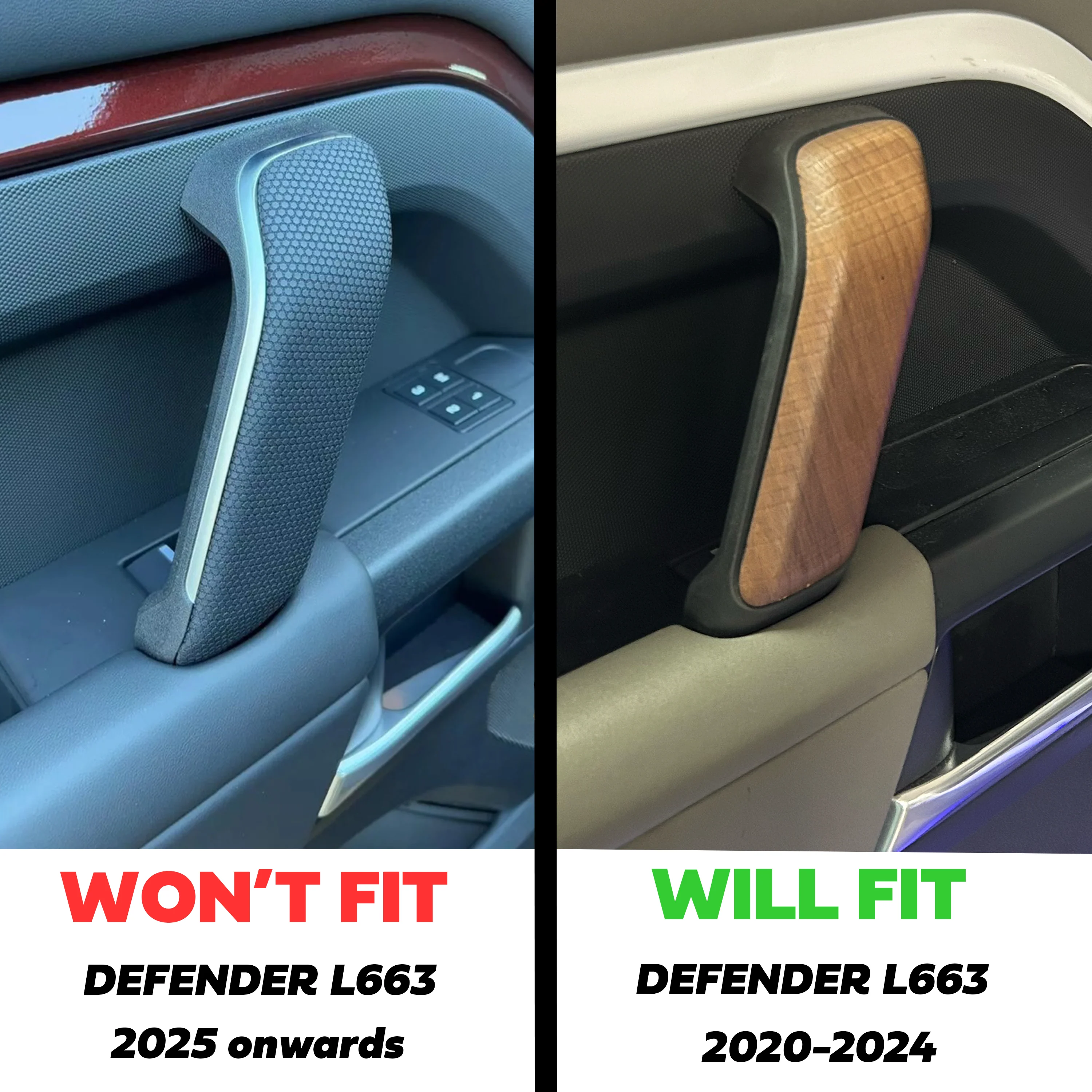 Interior Door Pull Finisher (Genuine) in Dark Oak for Defender L663 90 - RHD - Image 5