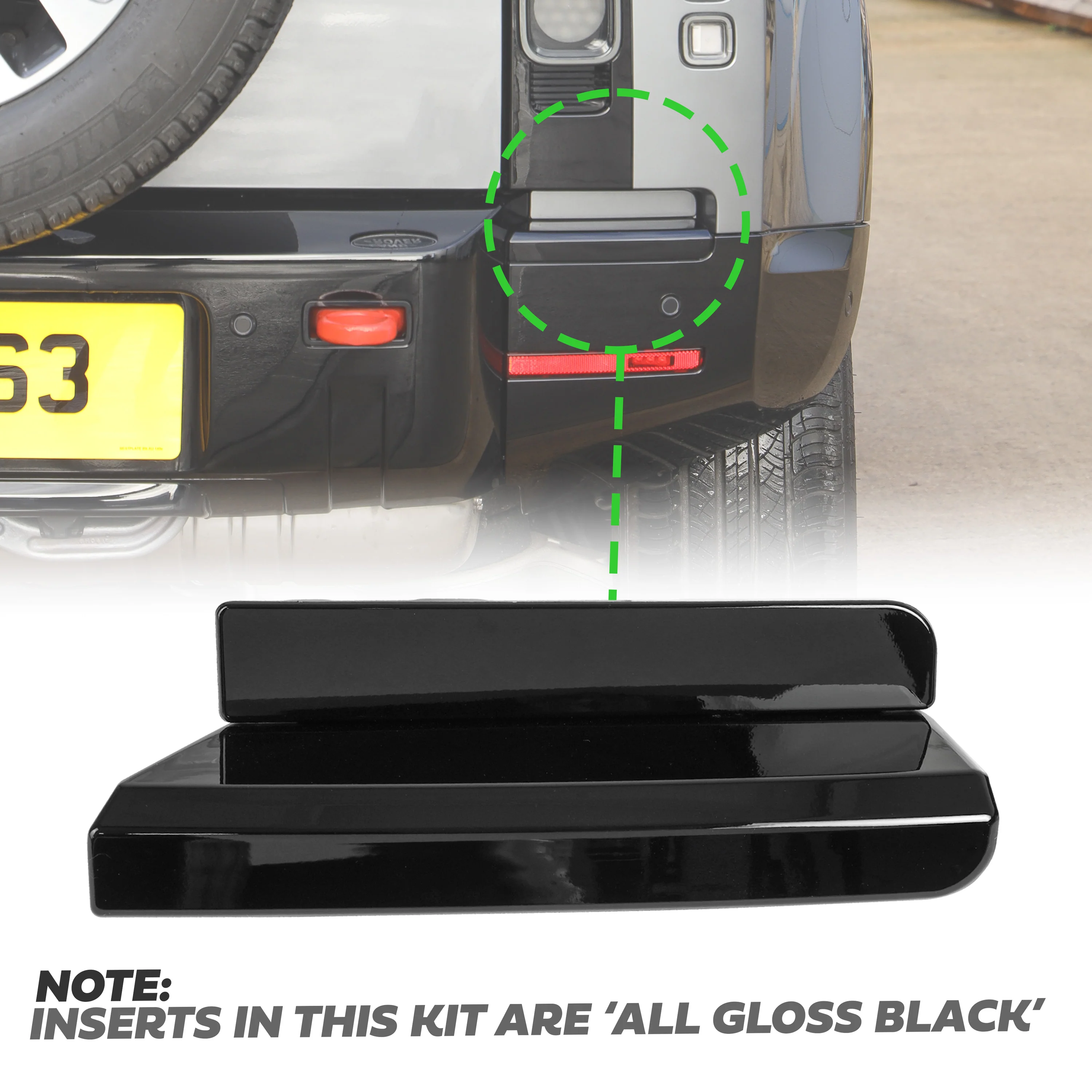 Rear Bumper Kit for Land Rover Defender L663 - Gloss Black - Image 9