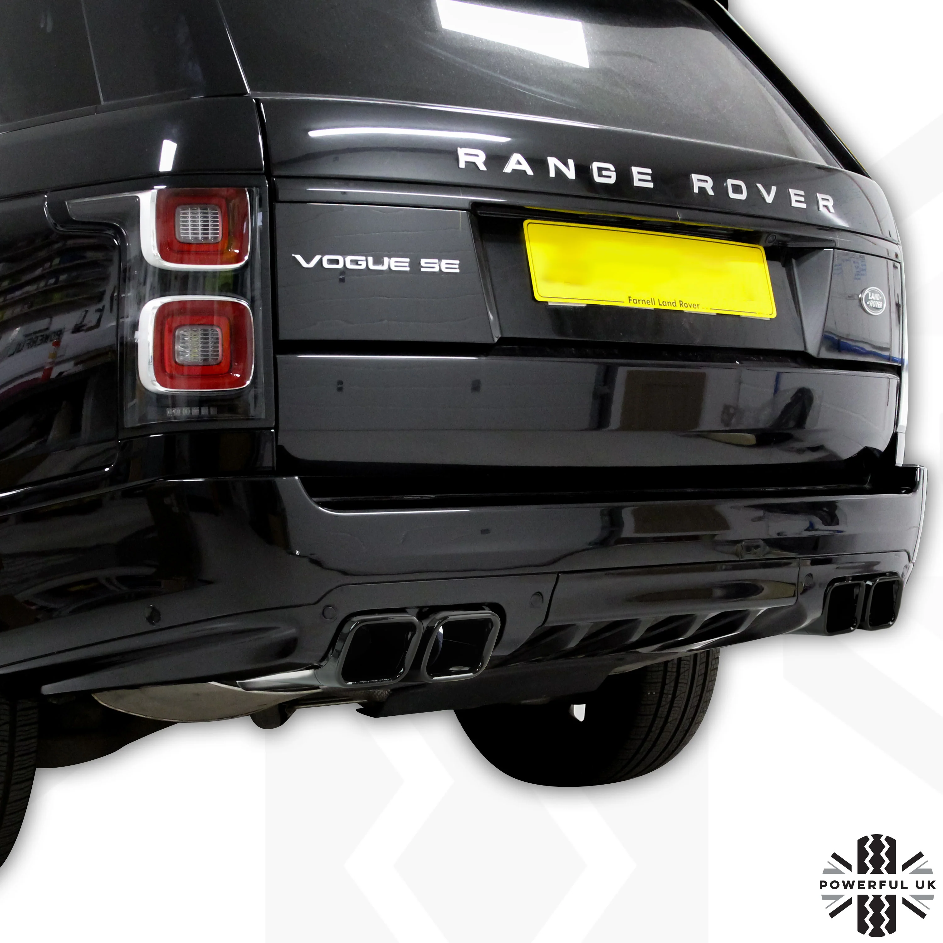 Rear Bumper Quad Exhaust Tips "SVO Style" for Range Rover L405 - Black - Image 6