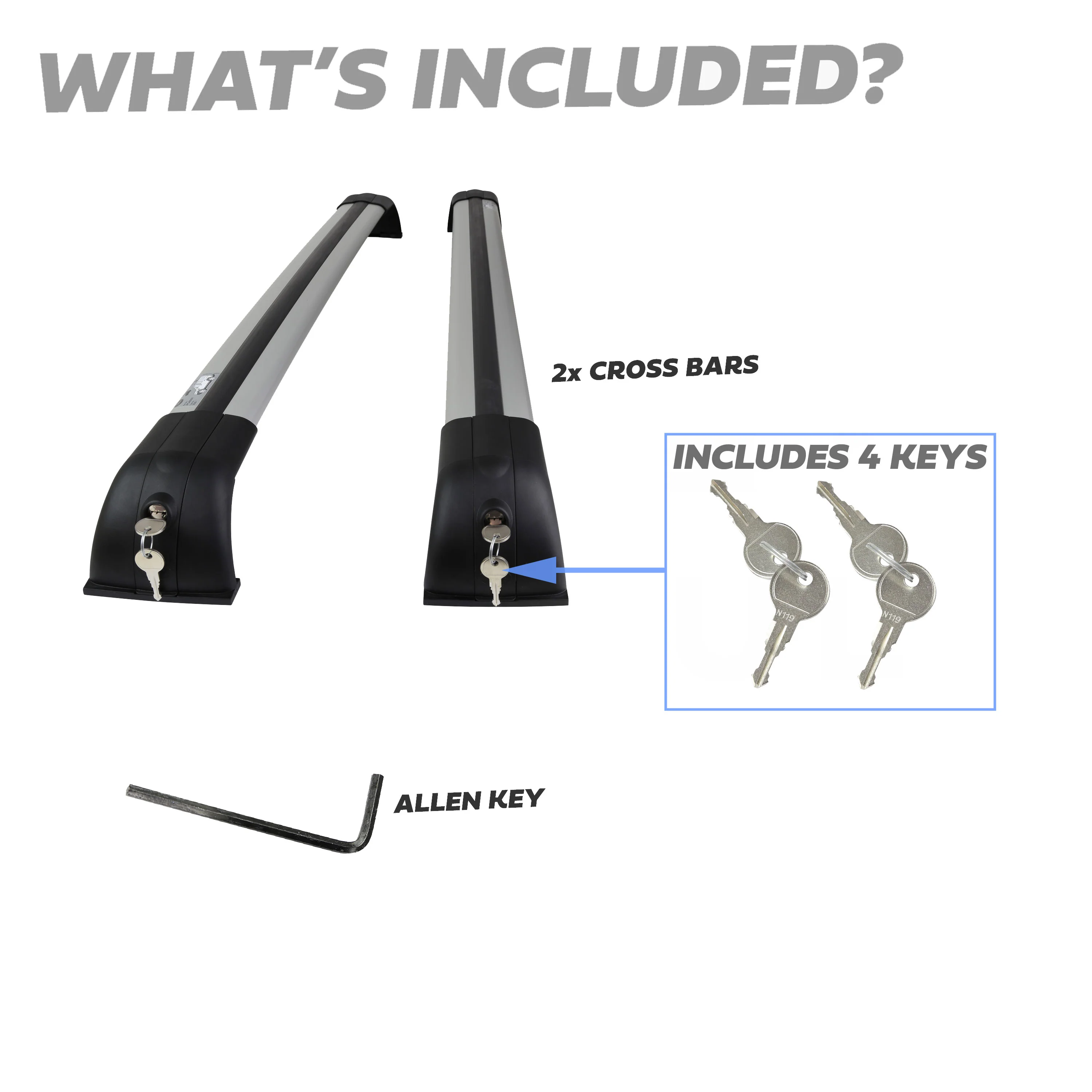 Roof Rack - Locking Cross Bar Kit Genuine - Silver - for Land Rover Discovery 3/ 4 - Image 3