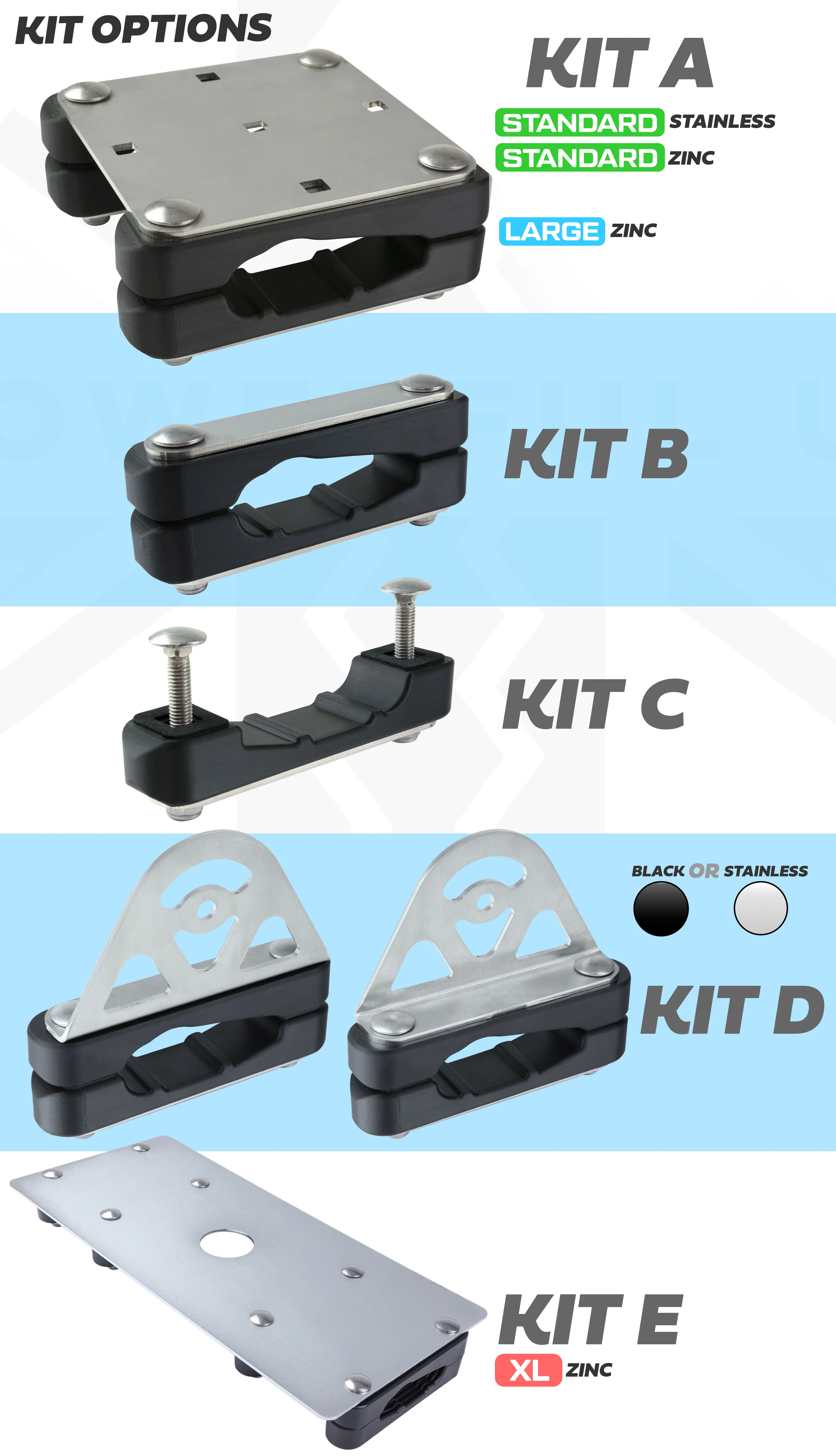 Roof Rack Mount Clamp Kit for Thule Cross Bars - Kit D (Black) - Image 9