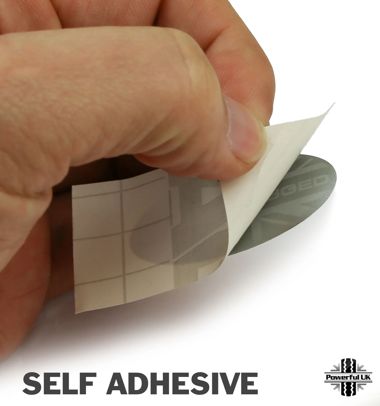 Supercharged Union Jack Oval Badge Sticker - Small (pair) - Image 4