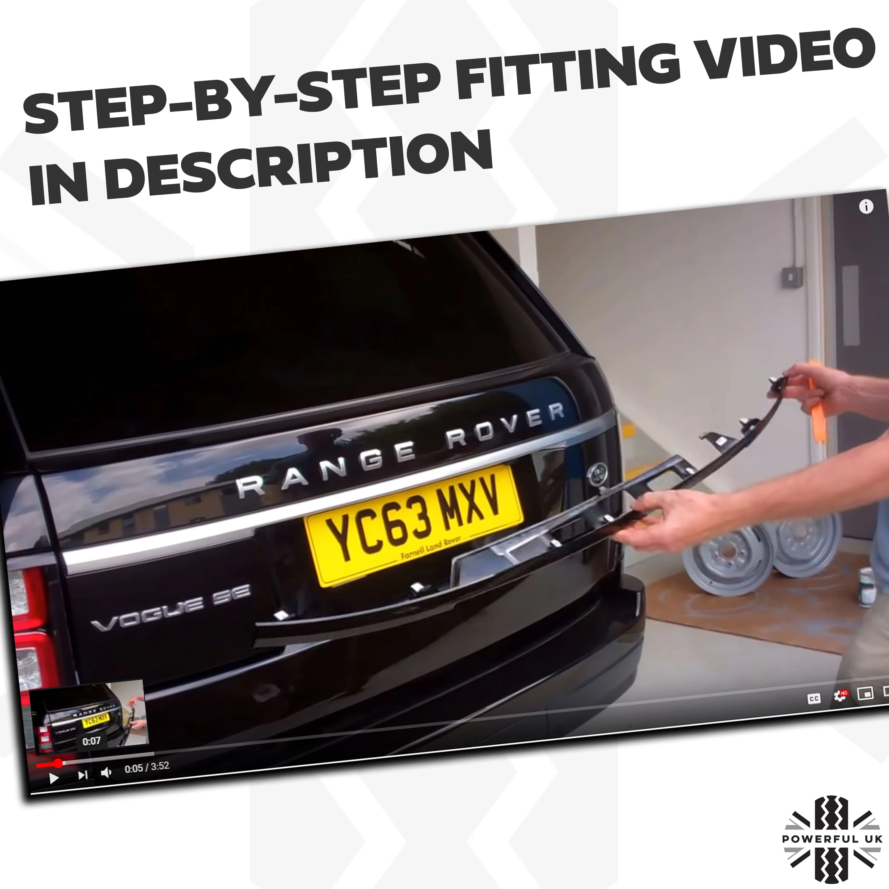 Tailgate Trim Replacement Strip - Gloss Black for Range Rover L405 - Image 4