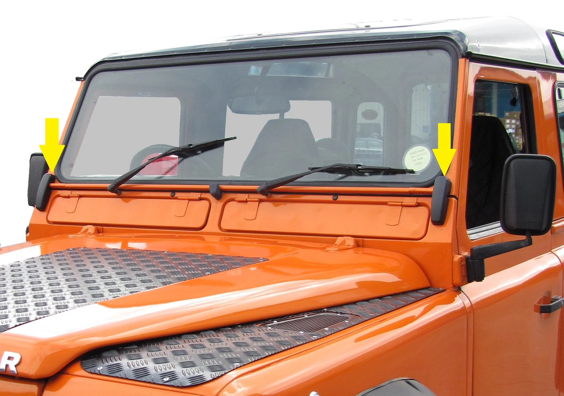 Windscreen Bracket Protector Covers - Black Plastic - for Land Rover Defender - Image 5