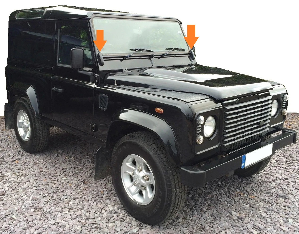 Windscreen Bracket Protector Covers - Gloss Black- for Land Rover Defender - Image 3