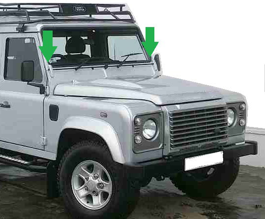 Windscreen Bracket Protector Covers - Zambezi Silver - for Land Rover Defender - Image 3